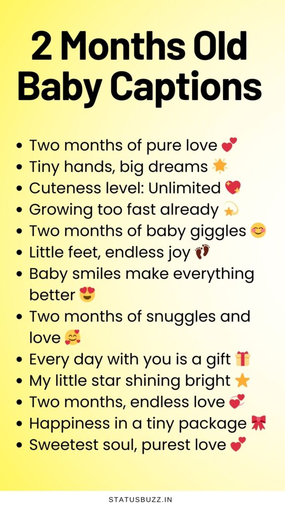 2 months old baby captions