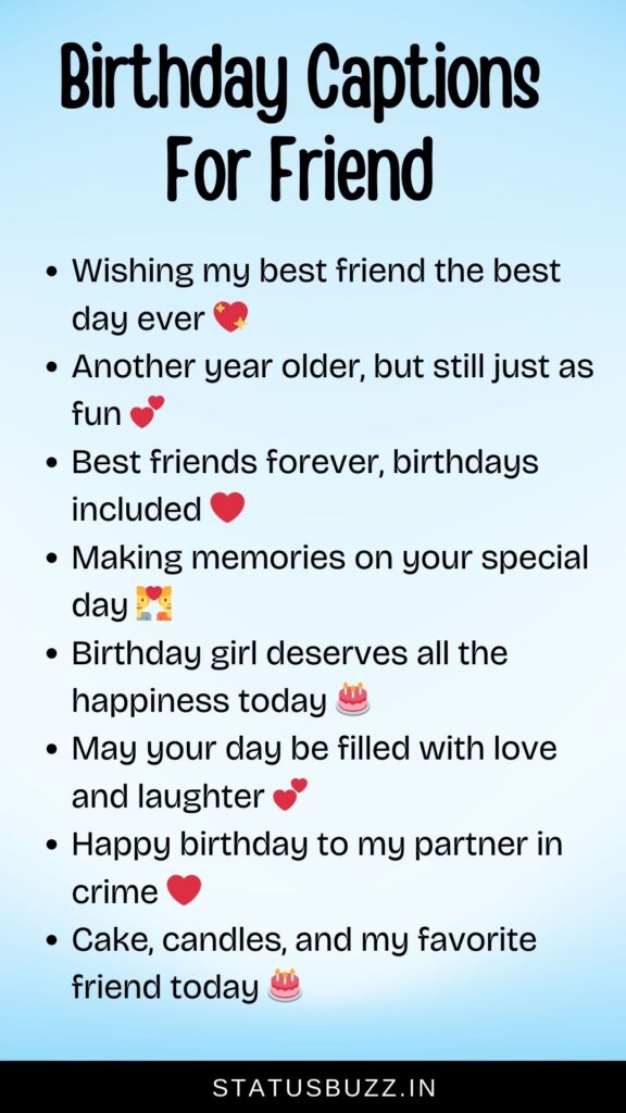 birthday captions for friend