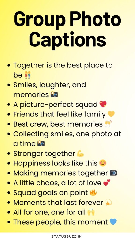 group photo captions