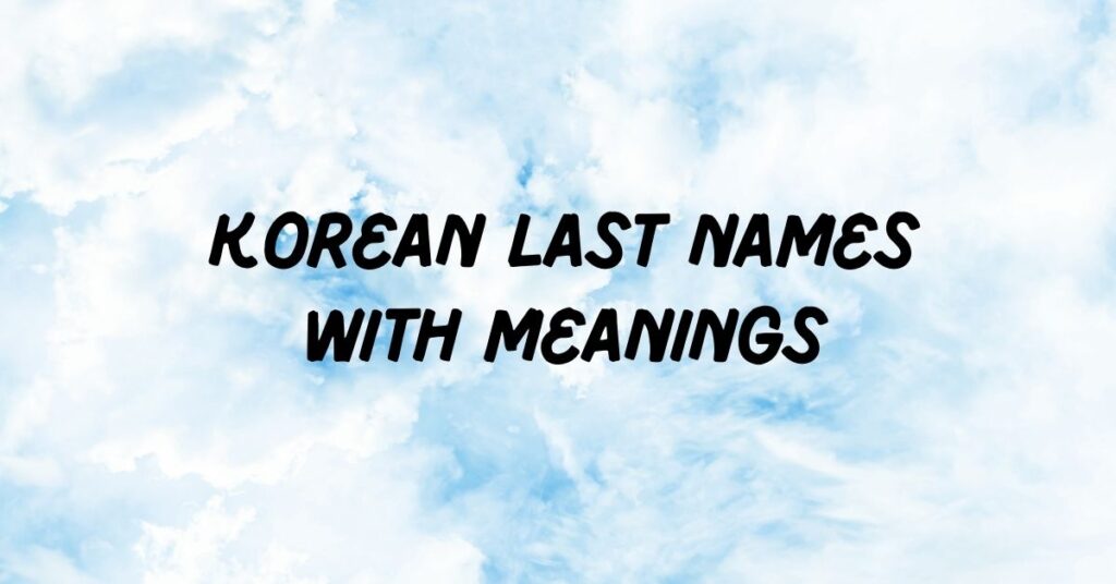 korean last names with meanings