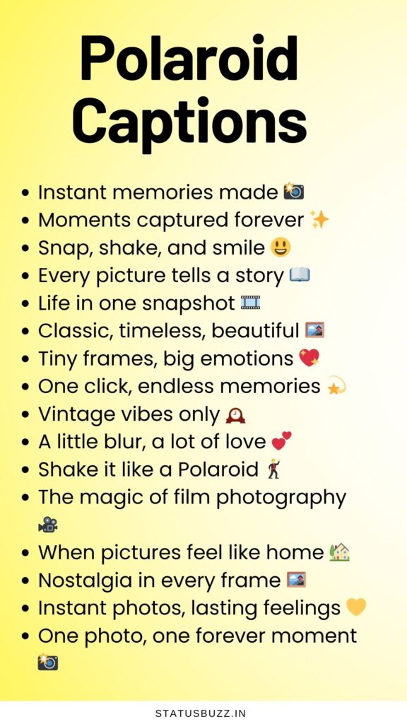 polaroid captions
