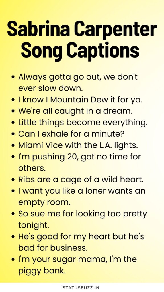 sabrina carpenter captions