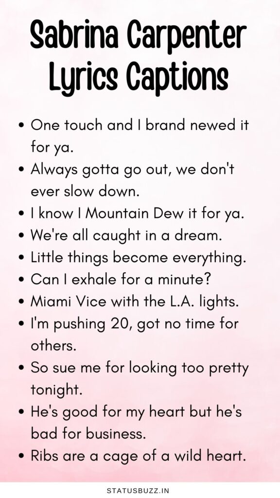 sabrina carpenter lyrics captions