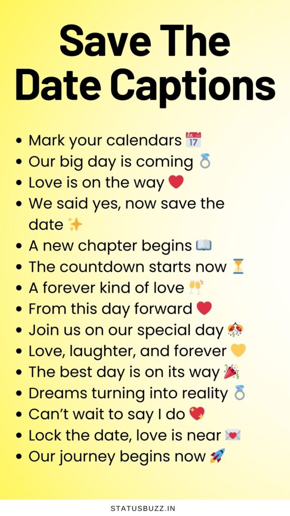 save the date captions