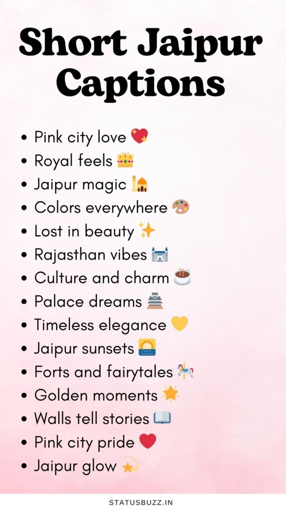 short jaipur captions
