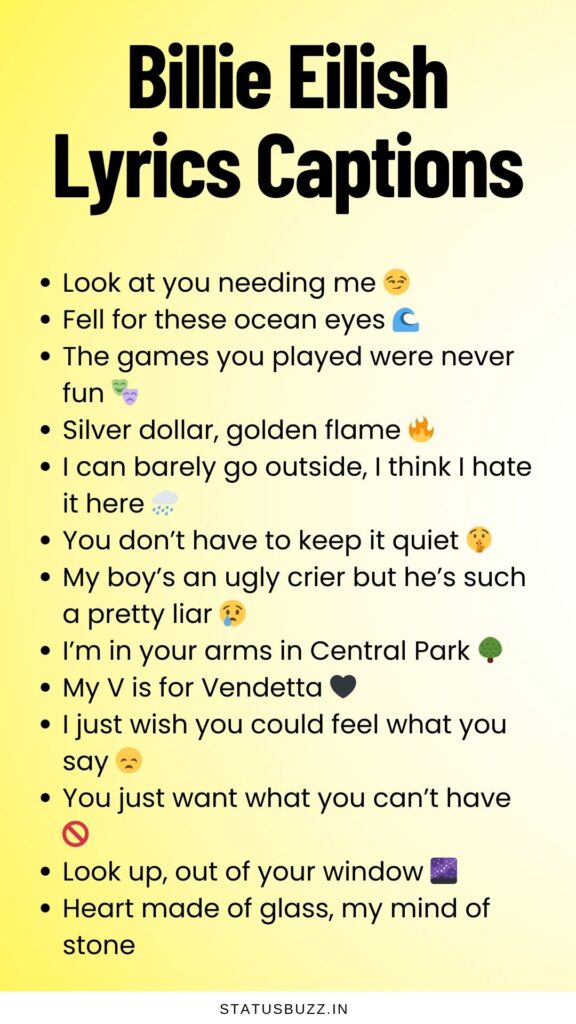 Billie Eilish Lyrics Captions
