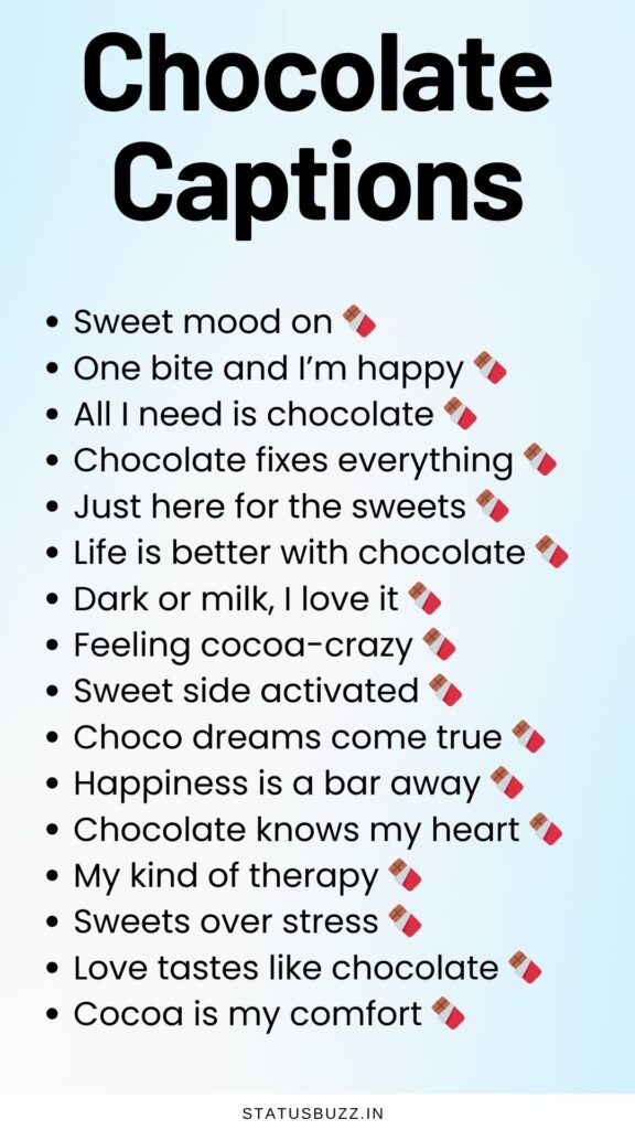Chocolate captions