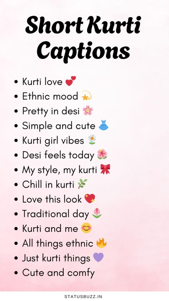 Short Kurti Captions