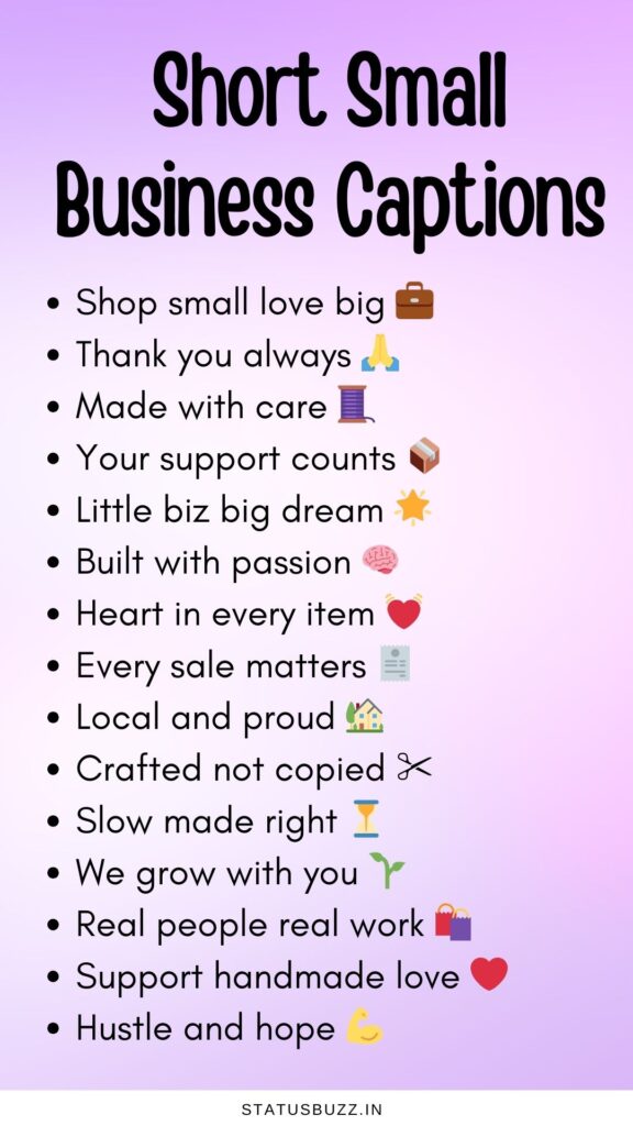 short small business captions