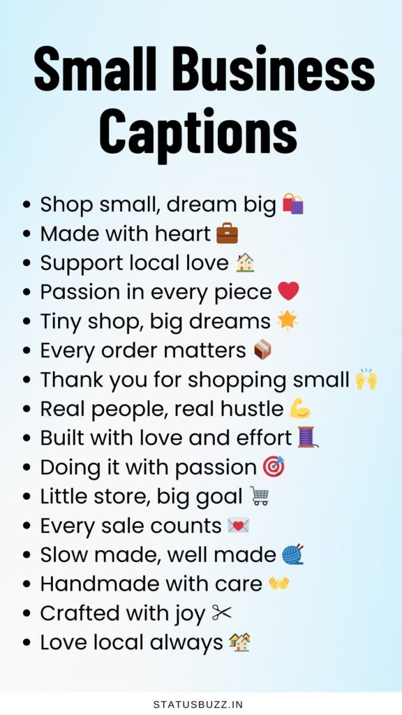 small business captions