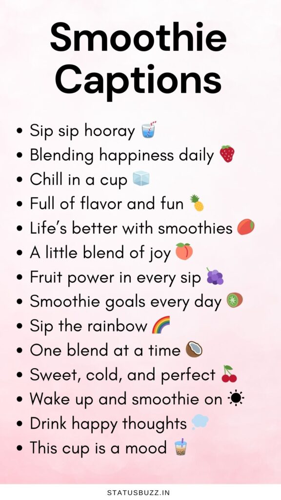 smoothie captions