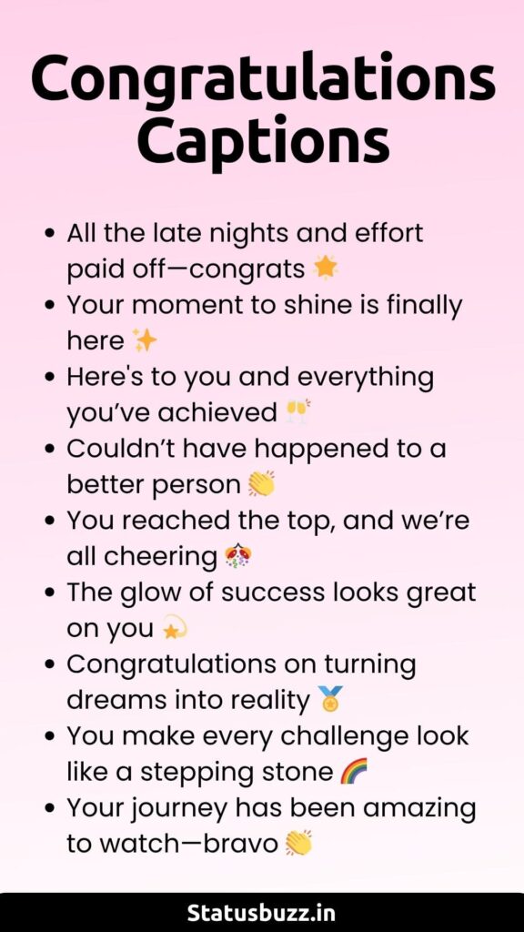 Congratulations Captions For Instagram 