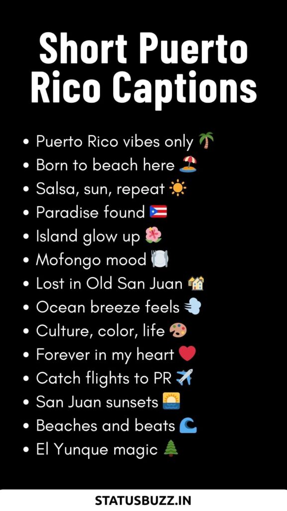 short Puerto Rico Captions