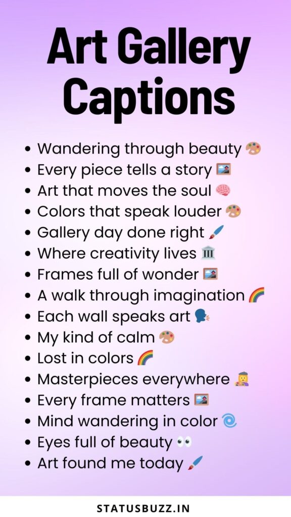 art gallery captions