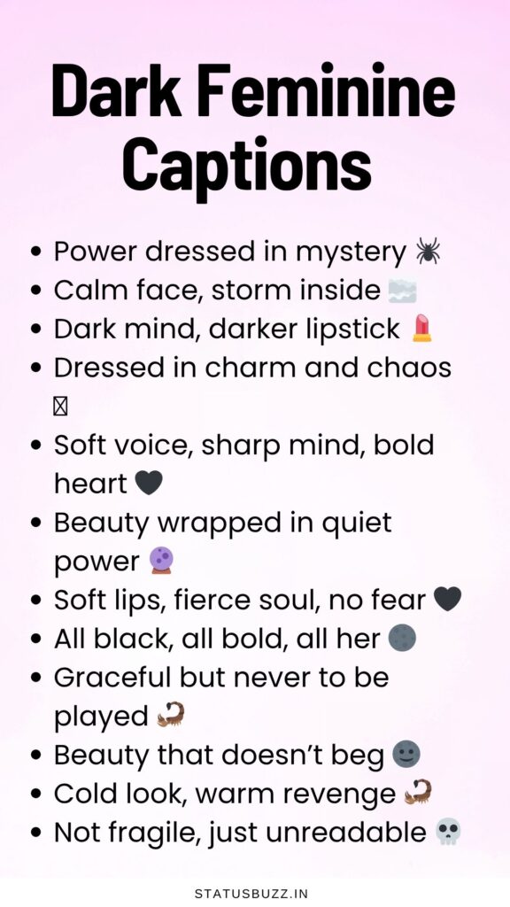 dark feminine captions