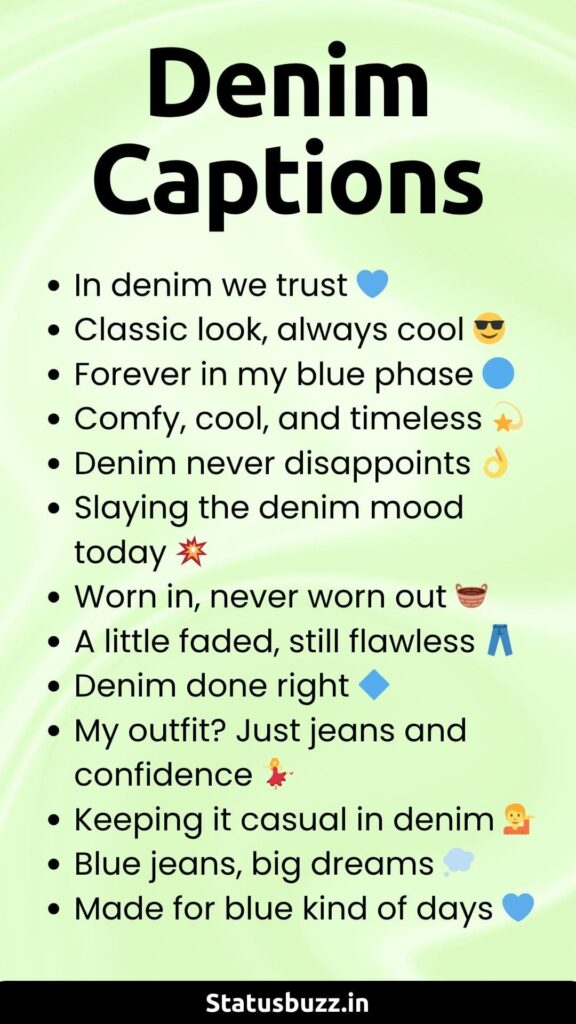 denim captions
