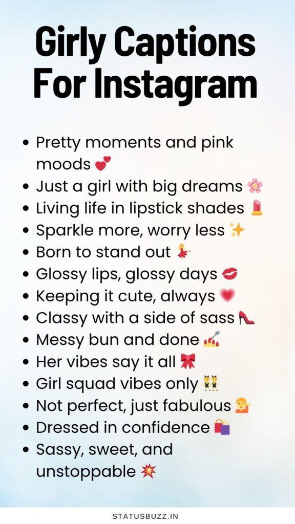 girly captions 