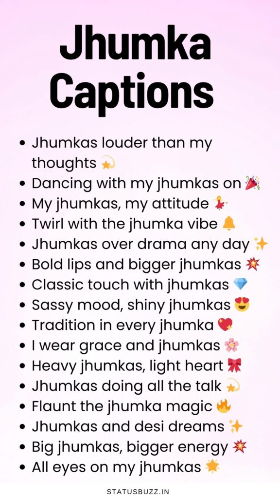 jhumka captions