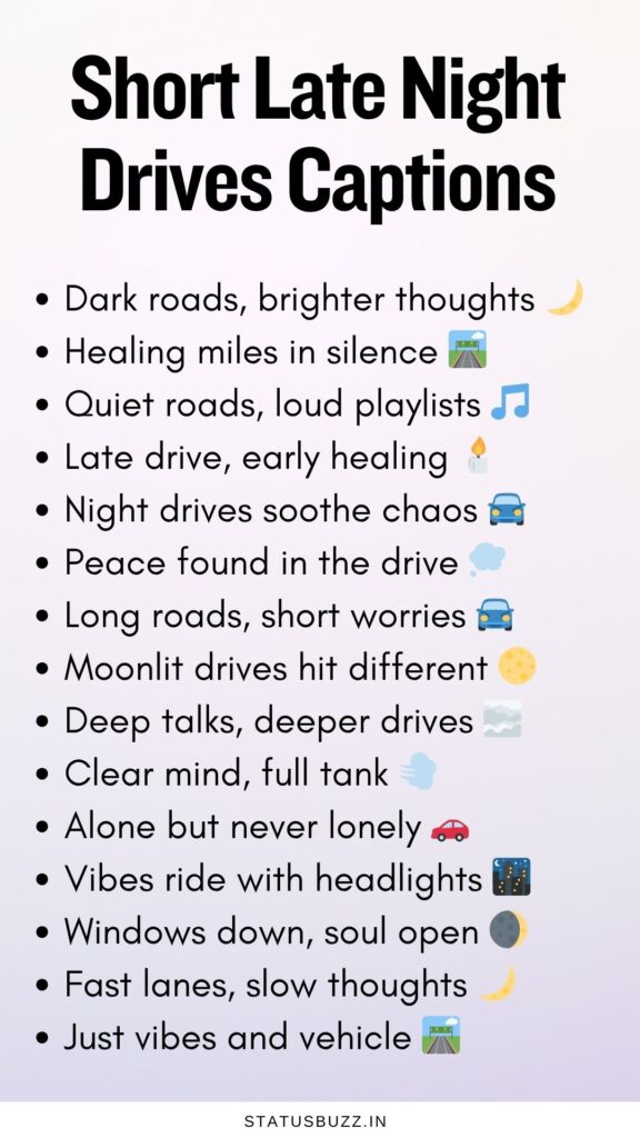 late night drive captions