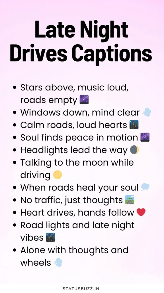late night drive captions