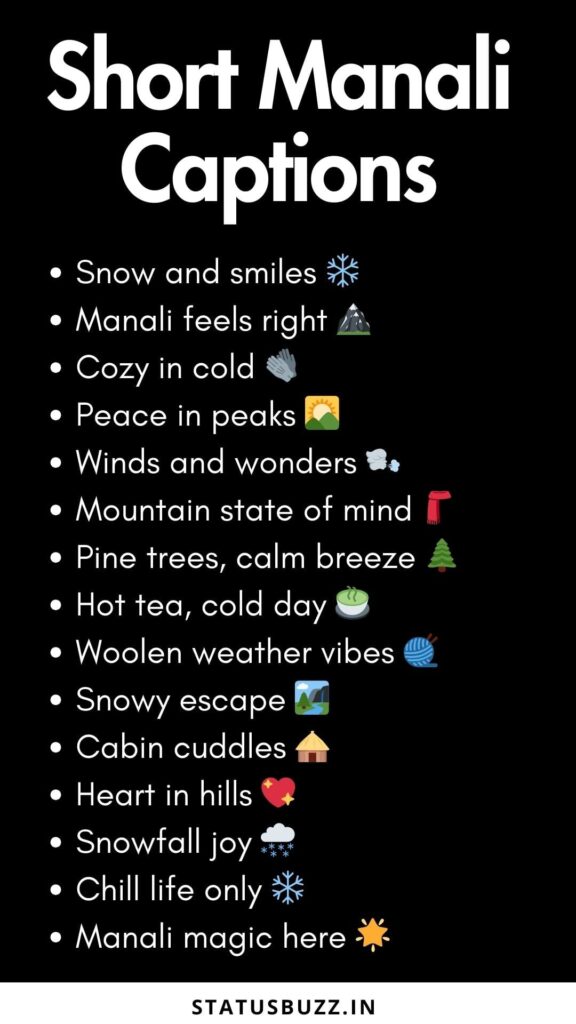 short manali captions