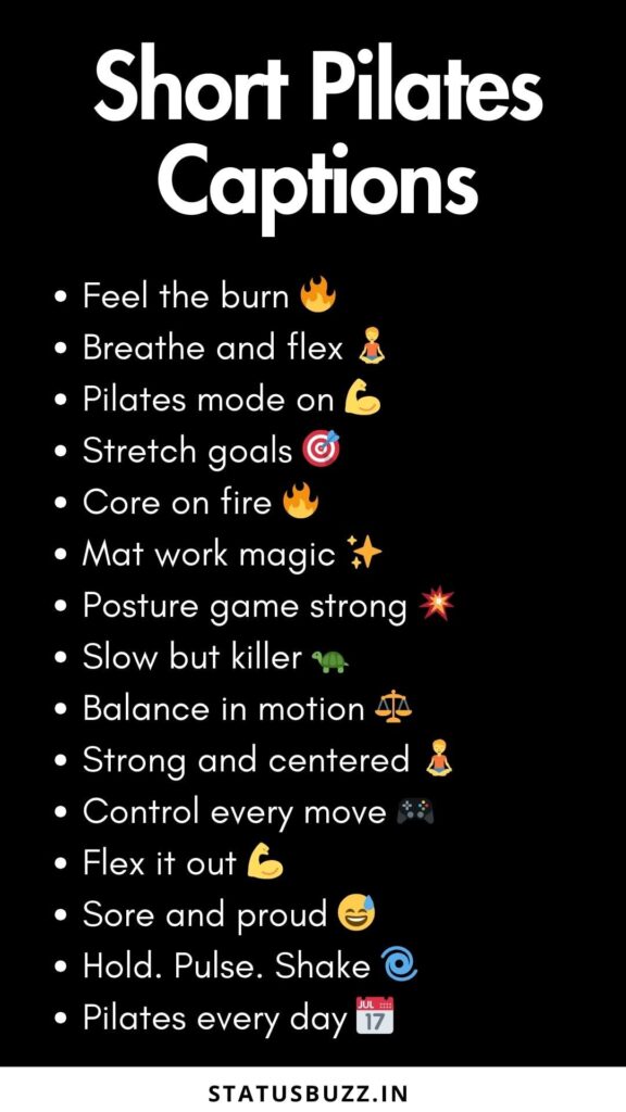 short pilates captions