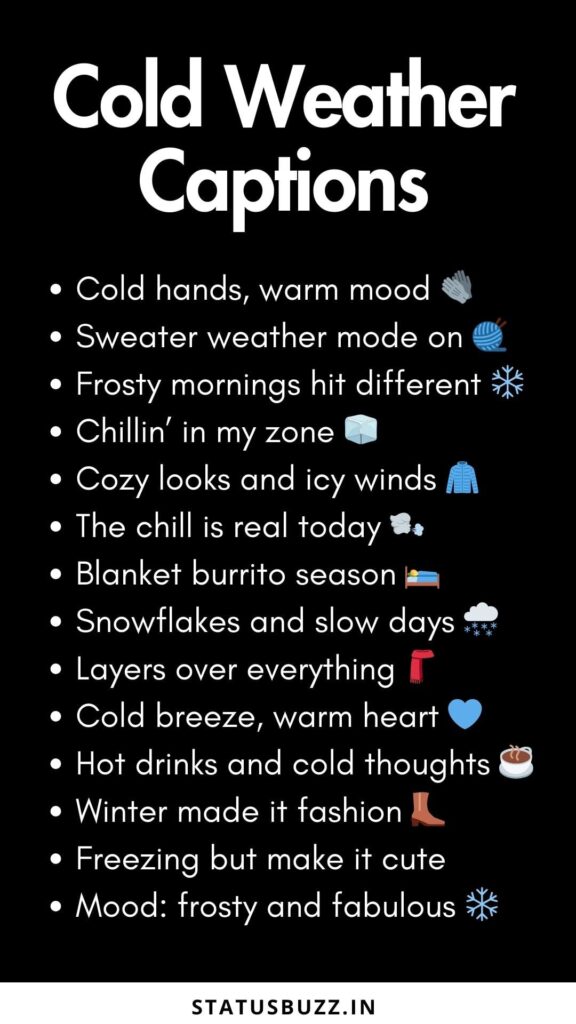 cold weather captions