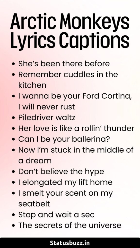 Arctic Monkeys Lyrics Captions