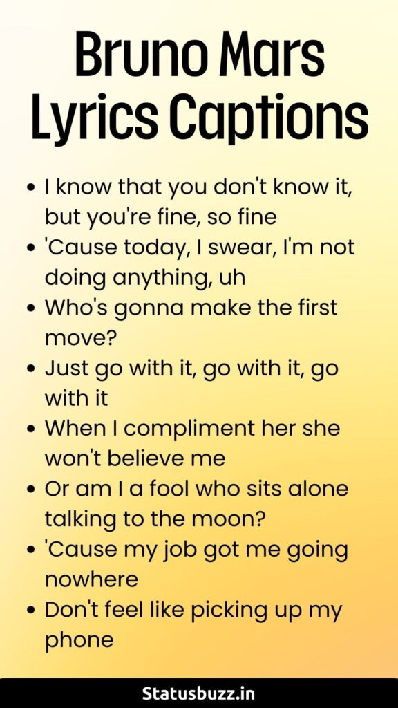 Bruno Mars Lyrics Captions