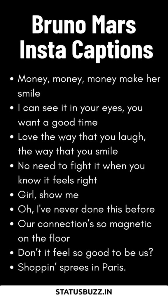 Bruno Mars Lyrics Captions