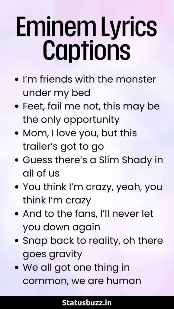 Eminem Lyrics Captions