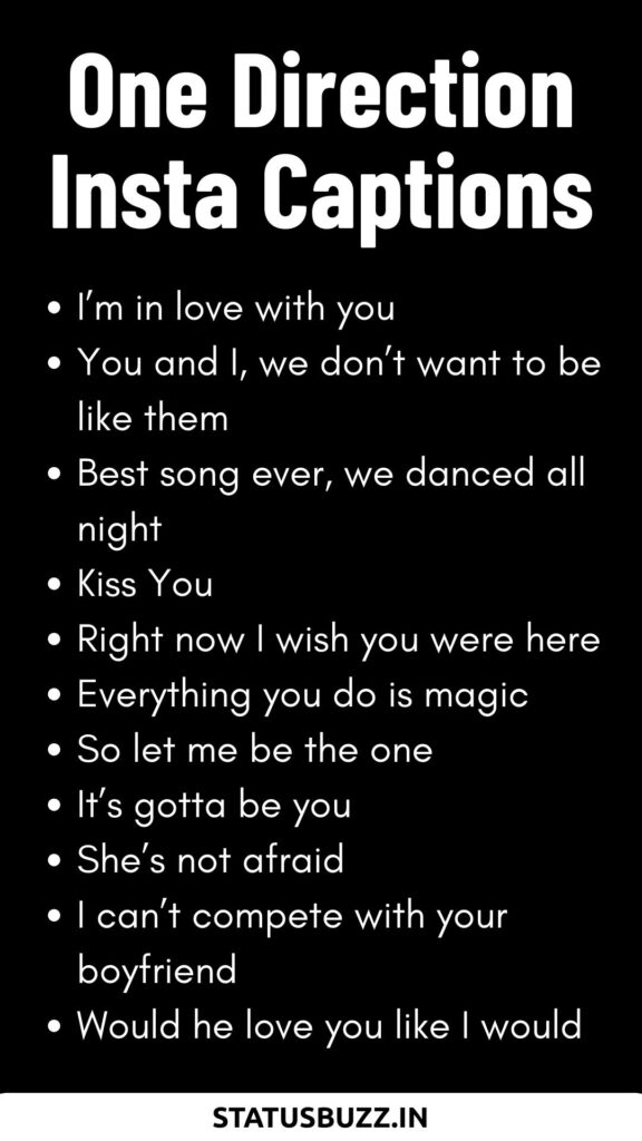 One Direction Insta Captions