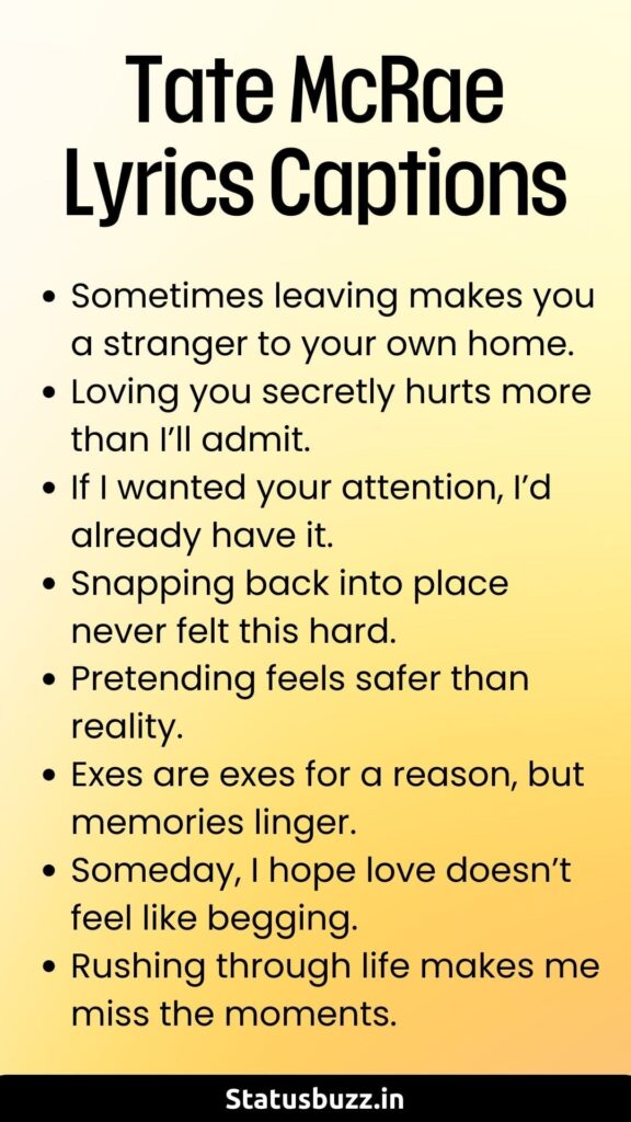 Tate McRae Lyrics Captions