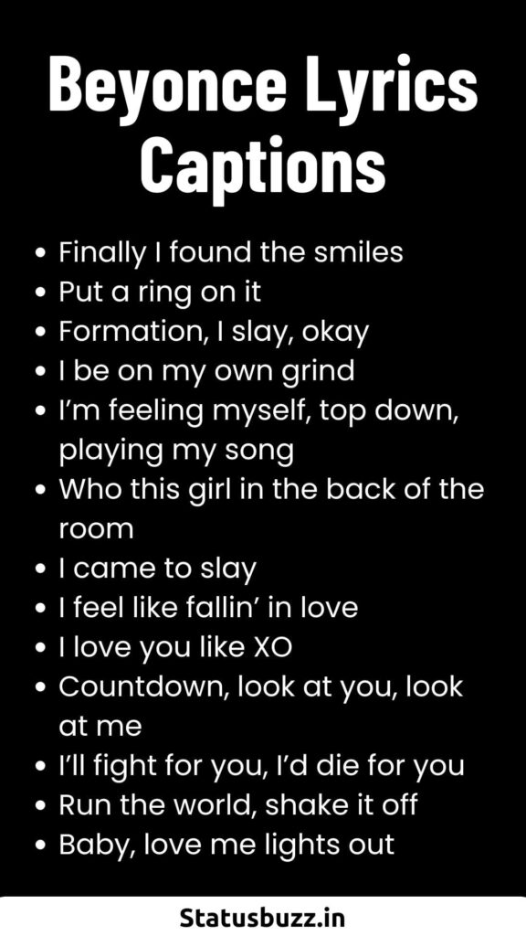 Beyonce Lyrics Captions