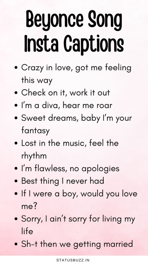 Beyonce Lyrics Captions