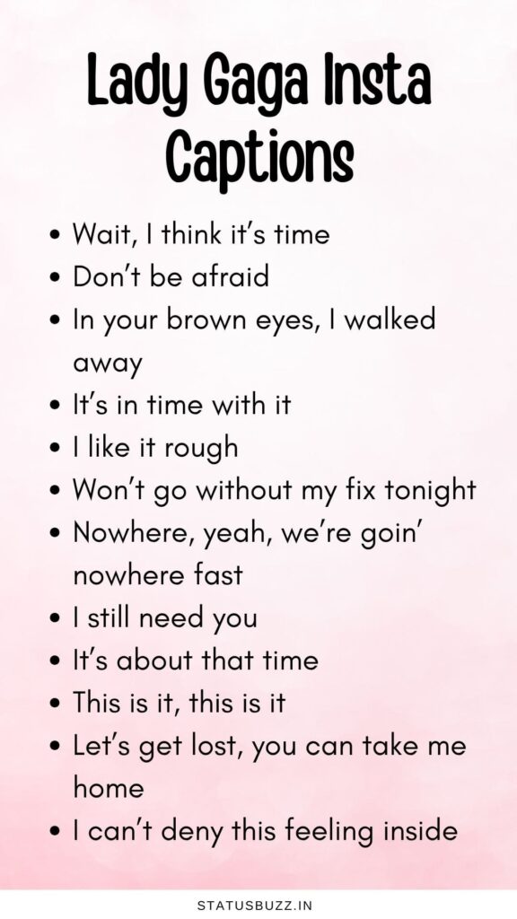 Lady Gaga Lyrics Captions