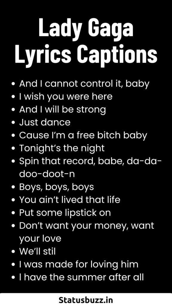 Lady Gaga Lyrics Captions