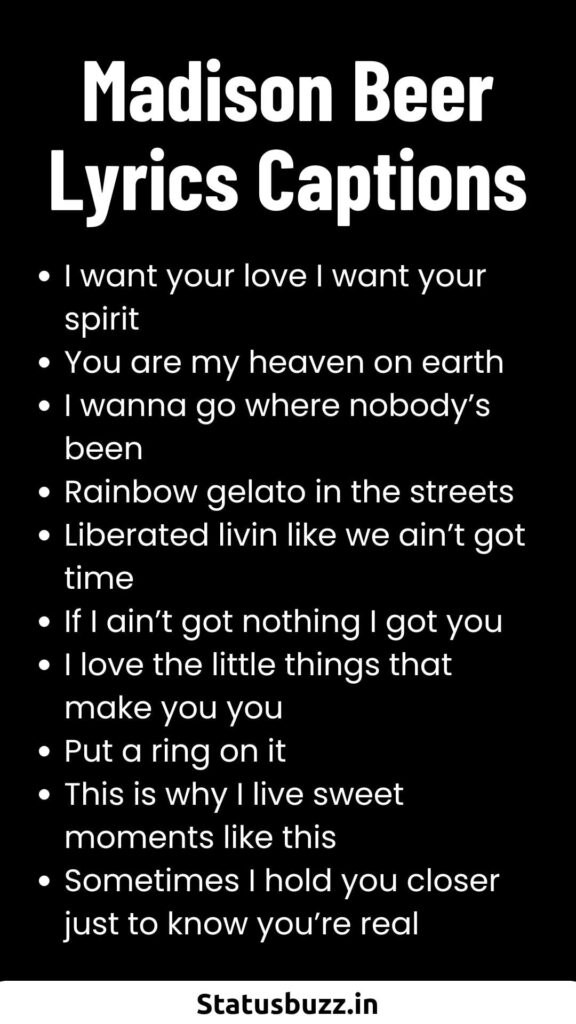 Madison Beer Lyrics Captions