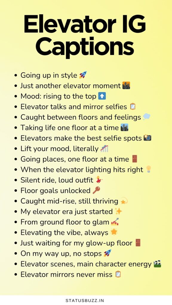 elevator captions