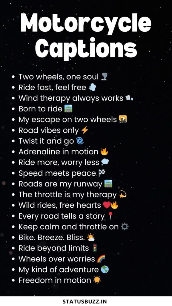 motorcycle captions