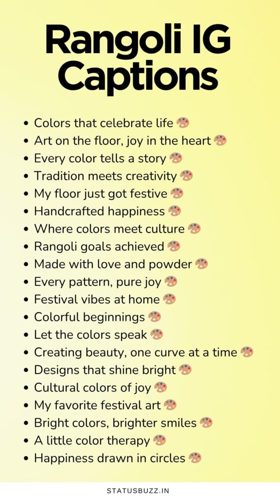 rangoli captions