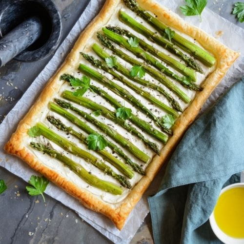 Asparagus & Parmesan Puff Pastry Tart
