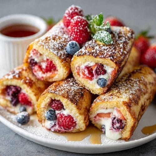 Berry Stuffed French Toast Roll-Ups