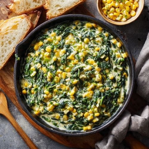 Creamed Spinach with Corn