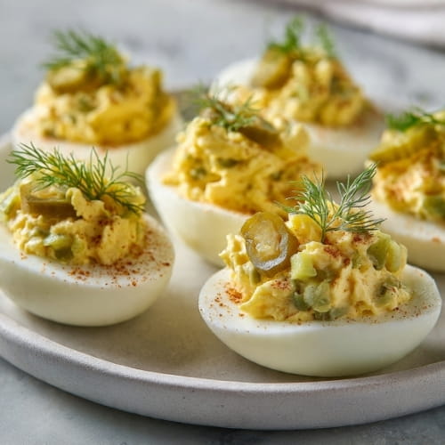 Dill Pickle Deviled Eggs