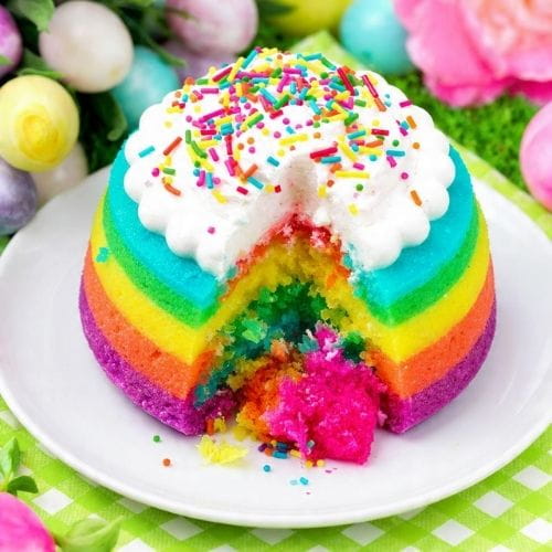Rainbow Bliss Jello Poke Cake