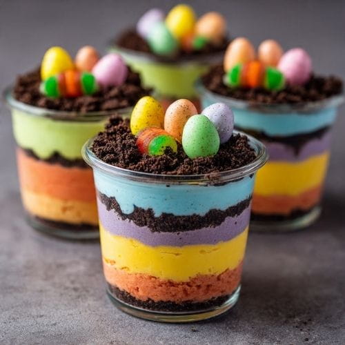 Rainbow Easter Dirt Cake Cups