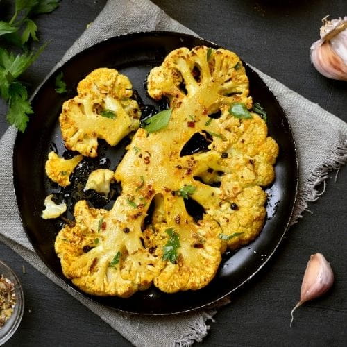 Roasted Garlic Cauliflower Steaks