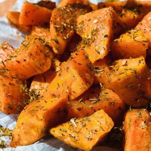 Roasted Sweet Potatoes with Herbs
