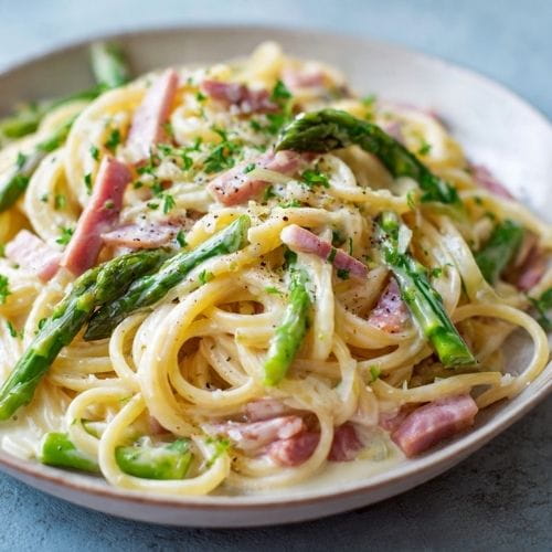 Spring Ham & Asparagus Lemon Cream Pasta